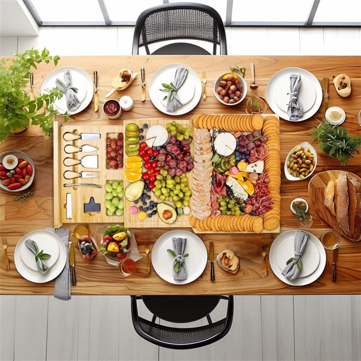 Extra Large Bamboo Charcuterie Board Set